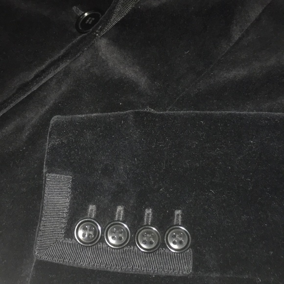 Velvety Black One Button Tuxedo Blazer - Picture 4 of 6